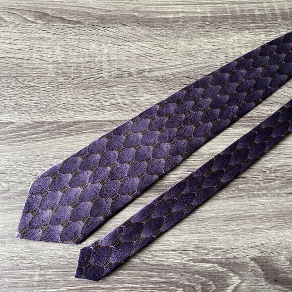 Karen Bierce The Nature Conservancy Pycanum Bug Men's Purple Necktie Handmade - Picture 2 of 8
